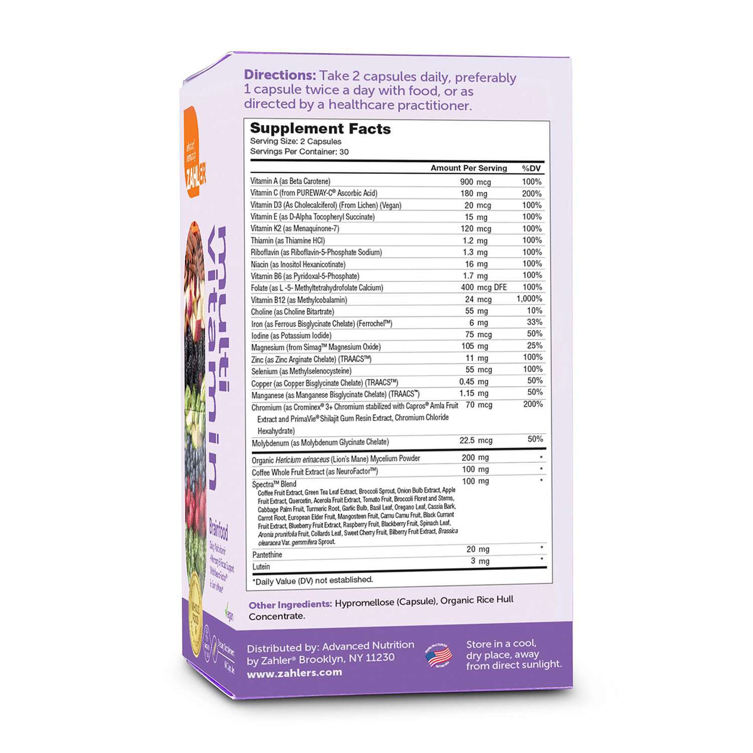 Multi Vitamin Brainfood - 60 Capsules (30 Servings)
